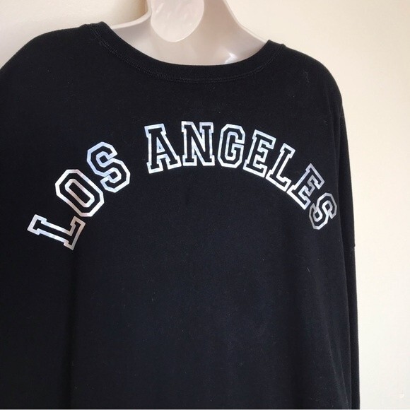 Flirtitude Active Los Angeles Spirit Jersey Back Spellout Black Long Sleeve XXL - Picture 2 of 12